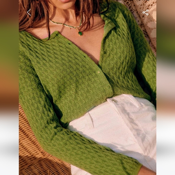 Sezane Adela 100% Organic Cotton Cardigan - Picture 3 of 10